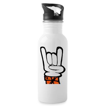 Hand Rock Pommesgabel - Trinkflasche mit integriertem Trinkhalm - Weiß - Rechts