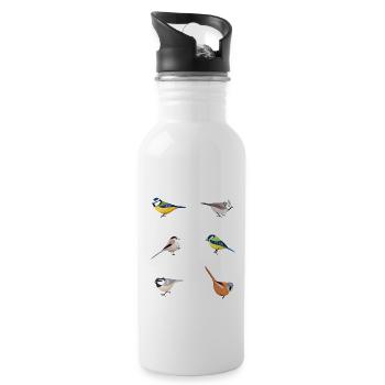 Cadeau ornithologique drôle pour ornithologue "J'aime les seins!" - Gourde avec paille intégrée - blanc - Droite