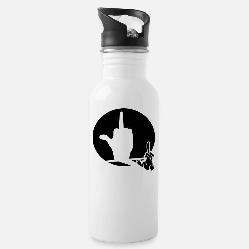 Ombre de lapin (couleur personnalisable) - Gourde avec paille intégrée - blanc
