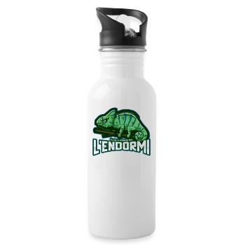 L'endormi caméléon de La Reunion 974 cadeau drôle - Gourde avec paille intégrée - blanc - Droite
