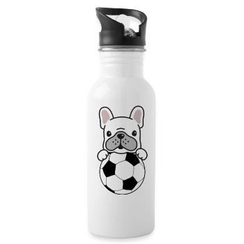 French Bulldog Football Gift Children's Fashion - Water bottle with straw - white - Right