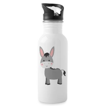 Esel - Trinkflasche mit integriertem Trinkhalm - Weiß - Rechts