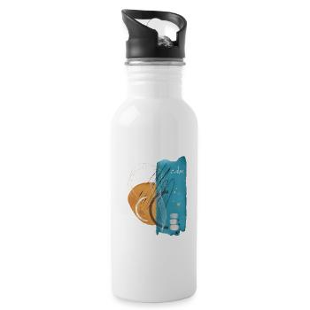 Ruhige Zen-Kunst #zen #modern - Trinkflasche mit integriertem Trinkhalm - Weiß - Rechts