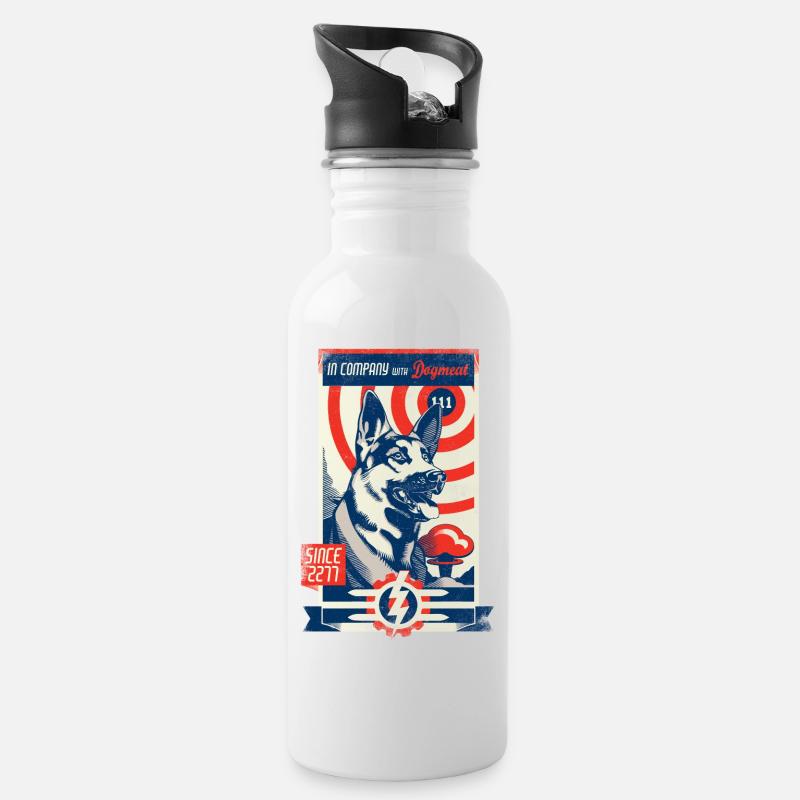 In Company With - Water bottle with straw - white