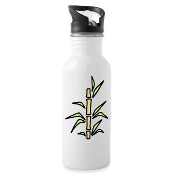 Bambus Bamboo Bambusrohr - Trinkflasche mit integriertem Trinkhalm - Weiß - Rechts