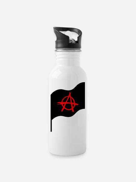 Anarchy - Trinkflasche mit integriertem Trinkhalm - Weiß