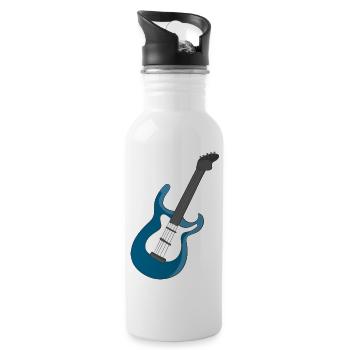 E-Gitarre - Trinkflasche mit integriertem Trinkhalm - Weiß - Rechts