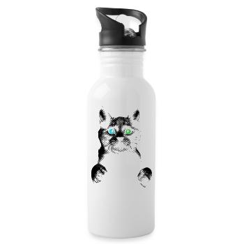 Cat - Water bottle with straw - white - Right