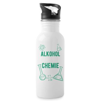 Chemiker Alkohol Chemie Spruch - Trinkflasche mit integriertem Trinkhalm - Weiß - Rechts