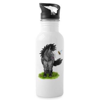 Apple mold outraged bee - Water bottle with straw - white - Right