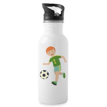 soccer player - Gourde avec paille intégrée - blanc - Droite