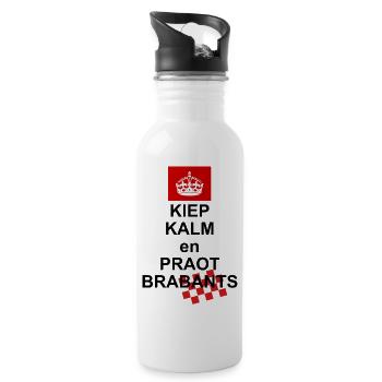 Kiep calm and praot Brabants, brabant's most beautiful - Water bottle with straw - white - Right