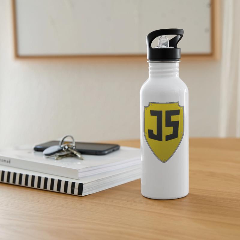 JavaScript Shield Water bottle with straw