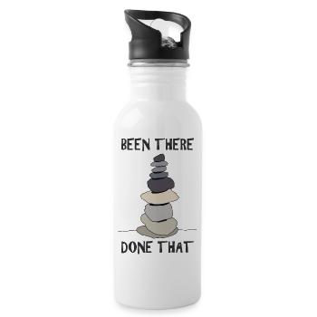 Steinmännchen Steinmänner Steinmandl Steinmann - Water bottle with straw - white - Right
