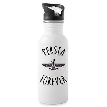 Tshirt Iran Persia forever faharavar persian - Water bottle with straw - white - Right