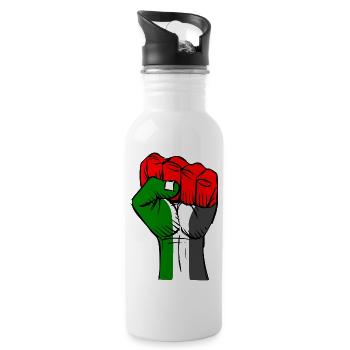 free palestine - Water bottle with straw - white - Right