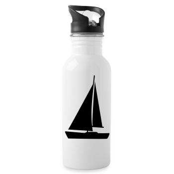 Segelboot - Trinkflasche mit integriertem Trinkhalm - Weiß - Rechts