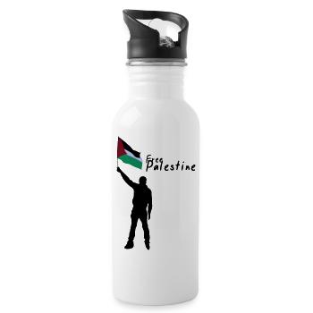 Free Palestine - Water bottle with straw - white - Right