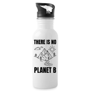 there is no planet b - Gourde avec paille intégrée - blanc - Droite
