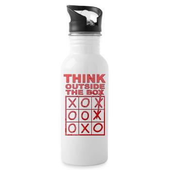 Think outside the box - Water bottle with straw - white - Right