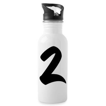 2 - Water bottle with straw - white - Right
