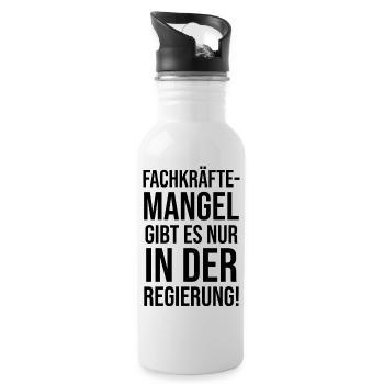 Fachkräftemangel Politik politisch Lustig Spaß - Trinkflasche mit integriertem Trinkhalm - Weiß - Rechts