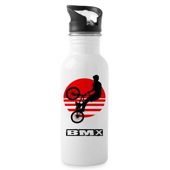 Das BMX - Trinkflasche mit integriertem Trinkhalm - Weiß - Rechts