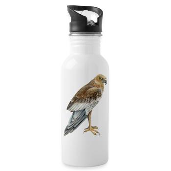 marsh harrier - Water bottle with straw - white - Right