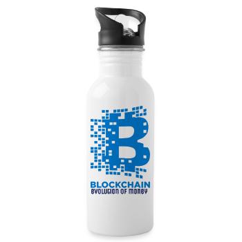 evolution of money - Trinkflasche mit integriertem Trinkhalm - Weiß - Rechts