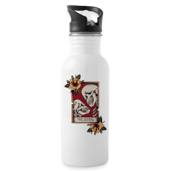 The lovers - skulls & roses - Water bottle with straw - white - Right
