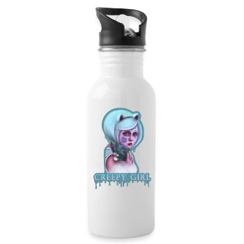 Creepy Girl Pastel Goth Girl Kawaii - Gourde avec paille intégrée - blanc - Droite