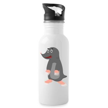 Maulwurf - Trinkflasche mit integriertem Trinkhalm - Weiß - Rechts