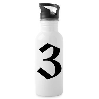 3 - Gourde avec paille intégrée - blanc - Droite