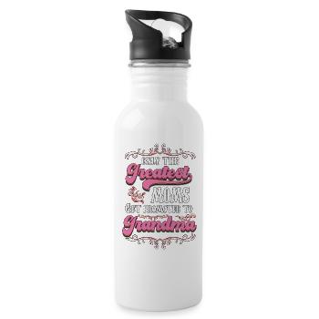 Nur die größte Mutter wird zur Oma v3 befördert - Trinkflasche mit integriertem Trinkhalm - Weiß - Rechts