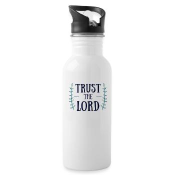 jesus christlich bibel Kreuz geschenk beten gott - Trinkflasche mit integriertem Trinkhalm - Weiß - Rechts