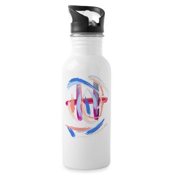 Letter "H" - Water bottle with straw - white - Right