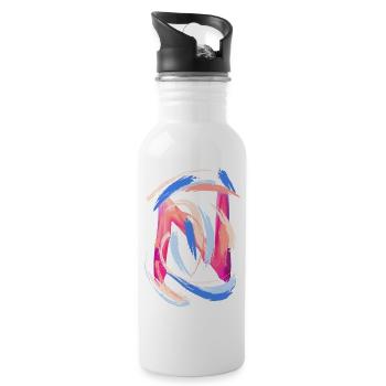 Buchstabe "N" - Trinkflasche mit integriertem Trinkhalm - Weiß - Rechts