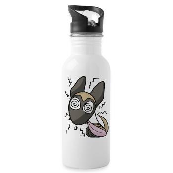 Belgian Shepherd Malinois 1 - Water bottle with straw - white - Right