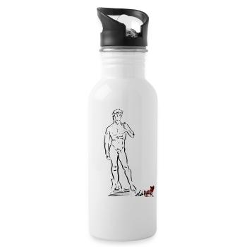 MICHELANGELOS DAVID - Trinkflasche mit integriertem Trinkhalm - Weiß - Rechts