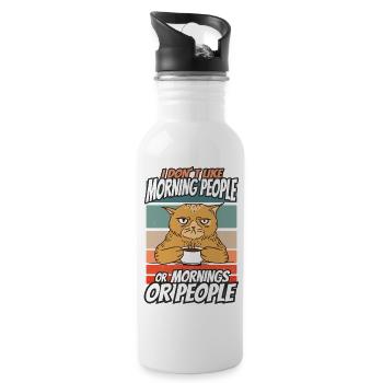 I don't like morning people or mornings or people - Water bottle with straw - white - Right