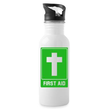 Cross First aid - Water bottle with straw - white - Right
