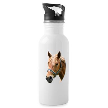 Horse. Horse. - Water bottle with straw - white - Right