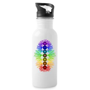 Chakra Energy - Water bottle with straw - white - Right