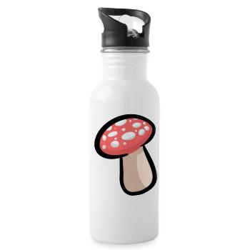 Pilz - Trinkflasche mit integriertem Trinkhalm - Weiß - Rechts