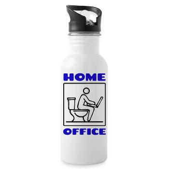 Ordinateur portable Profession Home Office Déclaration Job Office Humour - Gourde avec paille intégrée - blanc - Droite