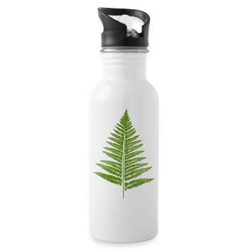 Farn Blatt - Trinkflasche mit integriertem Trinkhalm - Weiß - Rechts