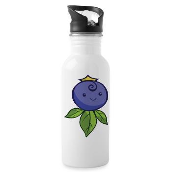 KingBerry - Trinkflasche mit integriertem Trinkhalm - Weiß - Rechts