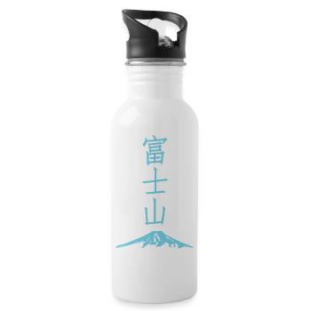 Mount Fuji. - Water bottle with straw - white - Right