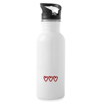 love love Saint-Valentin en amour Dicton anglais - Gourde avec paille intégrée - blanc - Droite