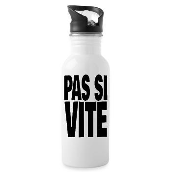 pas si vite - Gourde avec paille intégrée - blanc - Droite
